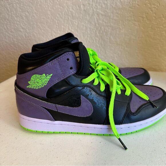 Nike Air Jordan 1 Retro Joker PURPLE and GREEN Size‎ 10 Night Vision 2012 - Picture 15 of 15